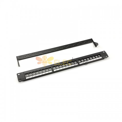 RJ45-Patchpanel mit 24 Ports ohne RJ45-Keystone-Buchse 19\'\'1U für CAT6A CAT6 CAT5E