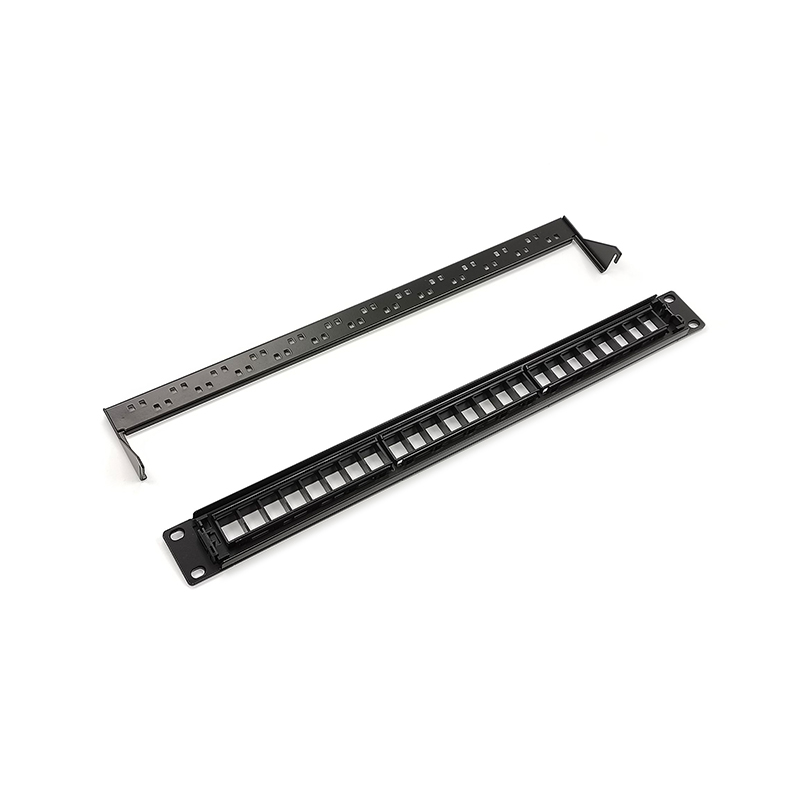 RJ45-Patchpanel mit 24 Ports ohne RJ45-Keystone-Buchse 19\'\'1U für CAT6A CAT6 CAT5E