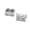 2pcs RJ11 Female Connector 6P6C 1/2 Ports 90Degree Grey Network Interface RJ45 Socket without Led