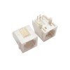 3pcs RJ11 Téléphone Jack 6P4C Femme White Right Angle Connector sans Led