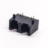 rj11雙口1*2彎式6p2c模組化連接器黑色全塑外殼插板