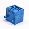 rj11母座藍色全塑模組化插座6P4C插PCB板