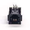 rj11 4p4c插座弯式插PCB板不带屏蔽全塑 30pcs