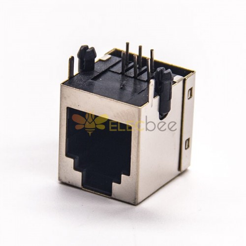 Rj12 6p6c Shielded Jack Connector Right Angled Through Hole Pcb Mount