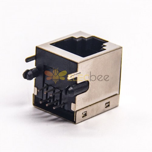 Rj12 6p6c Shielded Jack Connector Right Angled Through Hole Pcb Mount