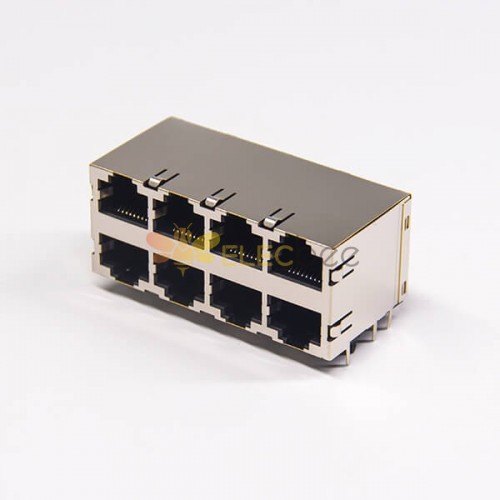 Modular Jack rj45 Modular Erhernet Network Connector Right Angled Muti-port Shielded with EMI