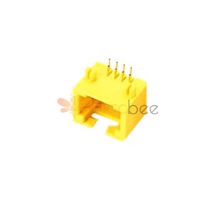 2pcs RJ45 Receptáculo Conector Computadora de Red Socket Amarillo Plástico Sin Led Unshield