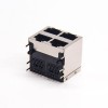 2x2 Modularer Steckverbinder 90 Grad abgeschirmte Buchse DIP Typ für PCB-Montage