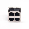 2x2 Modular Connector 90 Degree Shielded Jack DIP Type for PCB Mount