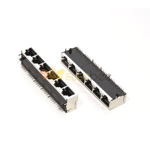 8 Pin RJ45 Connector Shield 1X6 Interfaccia di rete Ethernet porta senza led