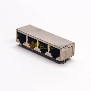 8p8c Çoğaltıcı 4 Bağlantı Noktalı Korumalı Jak 90 Derece DIP Tipi PCB Montajı için 20 adet