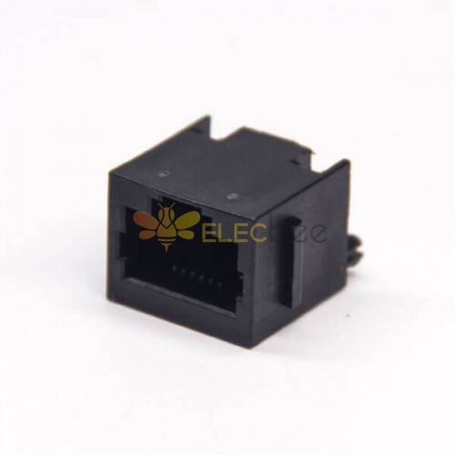 8P8C RJ45 Connector 180 Degree DIP Type Single Port Through Hole