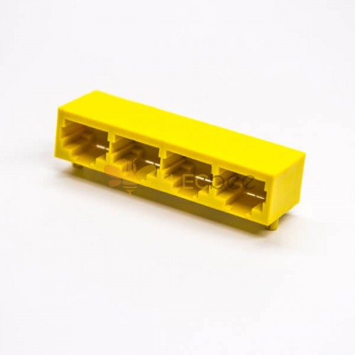 8p8c Escudo Amarelo Soquete 4 Port Angular Sem Escudo Através do Buraco PCB Monte Sem LED