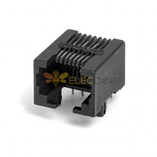 Conector de plástico negro RJ45 de 90 grados 8P8C