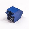 Angled RJ45 Socket Dark Blue Plastic without LED DIP Type Unshielded Ethernet Connector