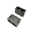 Conector de red modular dual RJ45 LAN 8P8C 1x2 Todos los plásticos 90 grados Unshield sin Led hembra 20 piezas