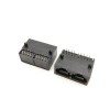 Conector de red modular dual RJ45 LAN 8P8C 1x2 Todos los plásticos 90 grados Unshield sin Led hembra 20 piezas