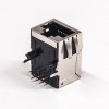 Ethernet Jack RJ45 Single Port Angled Through Hole PCB Mount with EMI