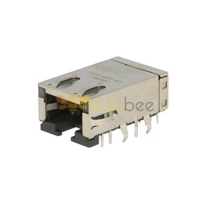 2pcs Ethernet RJ45 Connector 1X1 10/100 Mbit LED Anzeigen 8p8c Buchse