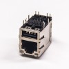 EMIネットワードコネクタ付きLED付きフィルターRJ45カプラー90度シールドダブルポート