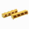 Jack RJ45 Modular 1*4 Plástico Amarillo 8P8C 4 Puertos Con Conector de Luces Led Unshield 20pcs