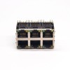 Mehrere RJ45-Buchsen, 2 x 3 Ports mit EMI-Ethernet-Netzwerk mit LED, Durchgangsloch, 5 Stück