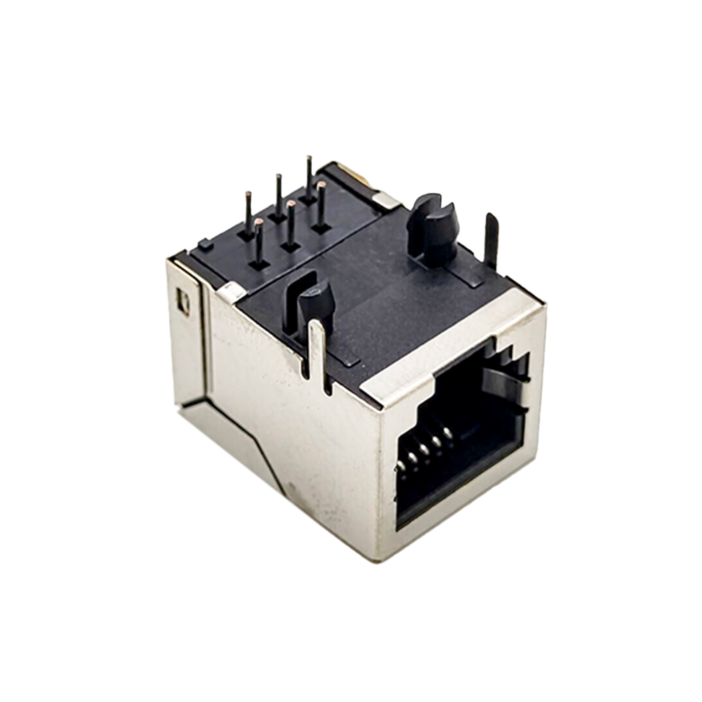 Conector blindado de montaje en PCB con puerto Ethernet RJ12 Agujero pasante en ángulo recto 20 piezas