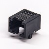 RJ45 Angled Connector 8P8C Black Plastic Unshielded Jack PCB Mount