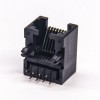 RJ45 Angled Connector 8P8C Black Plastic Unshielded Jack PCB Mount