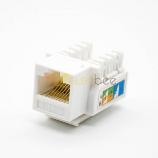 RJ45 Cat6 키스톤 잭 각진 8P8C 비차폐 단일 포트 네트워크 커넥터