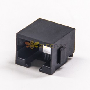 Conector RJ45 180 grados negro plástico sin LED