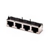 Conector RJ45 blindado hembra 8P 1 * 4 180 grados sin LED para PCB