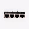 Conector RJ45 blindado hembra 8P 1 * 4 180 grados sin LED para PCB