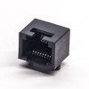 rj45插座模块黑色全塑外壳8p8c弯式dip接PCB板 20pcs