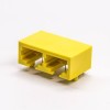 RJ45 デュアル カプラー 8P8C イエロー プラスチック シェル ネットワーク コネクタ 直角 シールドなし 20 個