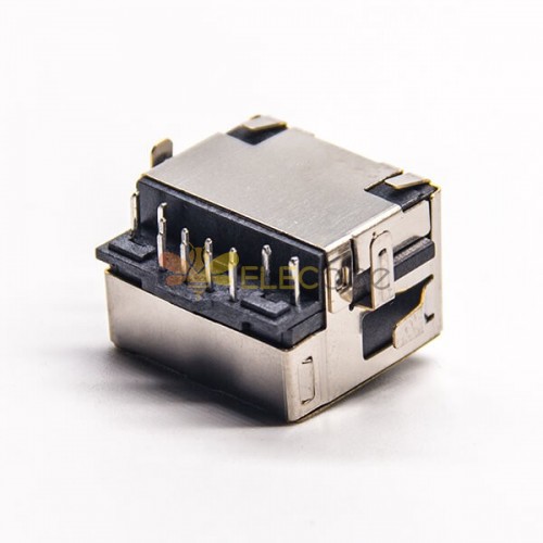 RJ45 Female 8p8c 90 Degree Offset Through Hole PCB Mount with LED EMI ...