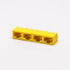 2pcs RJ45 Female Socket 180 Degree Connector 4 Port 8P Yellow Unshield Without LED