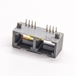 RJ45 Gris Dual Port Jack Sin Blindaje 90 Angled DIP Tipo PCB Montaje 8p8c