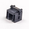 RJ45 Jack Plastic SMT Straight Black unshieled Modular Connector