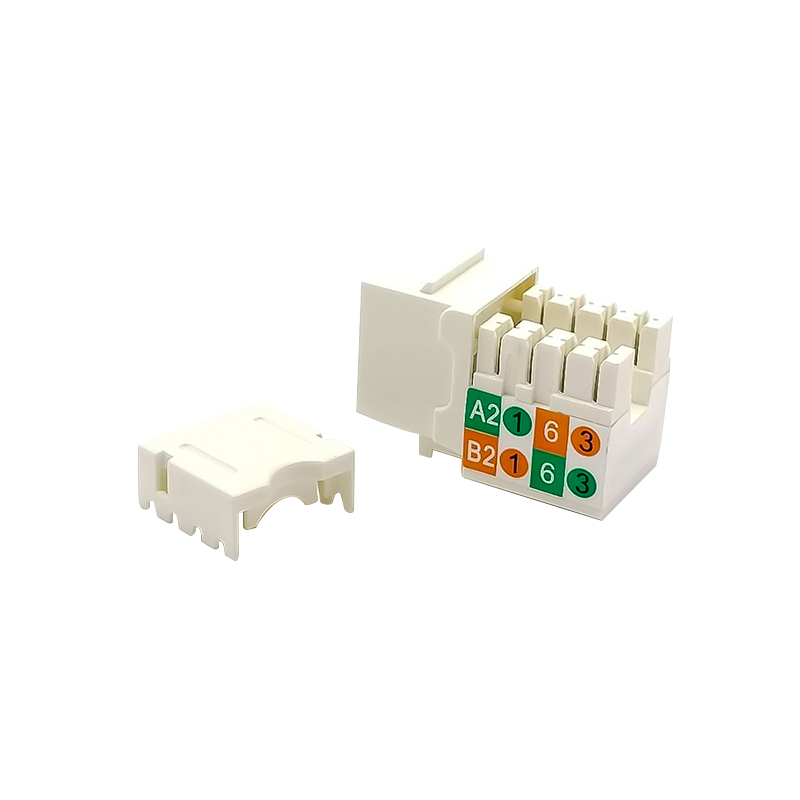 RJ45 잭, 8P8C, 단일 포트, 1*1, 각진, 금, 관통 구멍, 패널 실장, 비차폐, CAT6