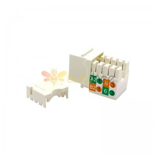 RJ45 Jack,8P8C,Tek Bağlantı Noktalı,1*1,Açılı,Altın,Delikten Geçiş,Panel Montajı,Korumasız,CAT6