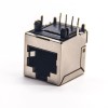 RJ45 Port Right Angled Female Single 8P8C with Shield without LED DIP PCB Mount