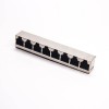 RJ45 Soquete 8 Port PCB através do buraco Ethernet Rede Conector Shielded