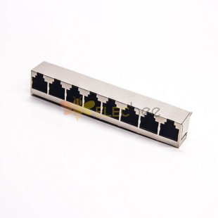 RJ45 Socket 8 Port PCB Through Hole Ethernet Network Connector Shielded