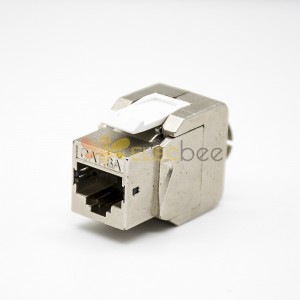 RJ45 STP Cat6a Connectors Shielded 8P8C Straight Toolless RJ45 Keystone Jack