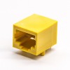 RJ45 Unshielded Connector Yellow Plastic Shell 8p8c Through Hole for PCB Mount