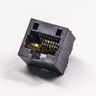 RJ45 Conector hembra sin blindaje Recto 8p8c Negro