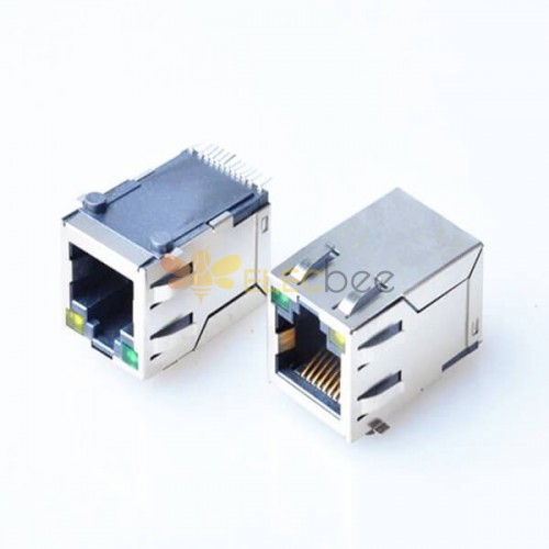 SMT RJ45 Conector Jack Shield 8P8C Con LED