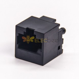 Straight RJ45 Unshielded Plastic Black Through Hole PCB Mount 8P8C