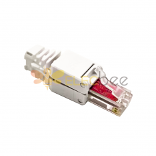 Lote Conector aereo para audio o video RCA MACHO + HEMBRA con carcasa - ROJO